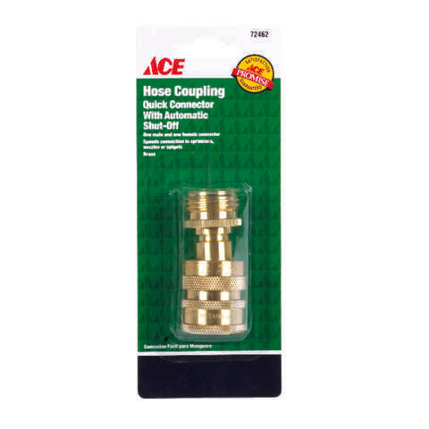 Ace Brass Threaded Male/Female Quick Connector Coupling