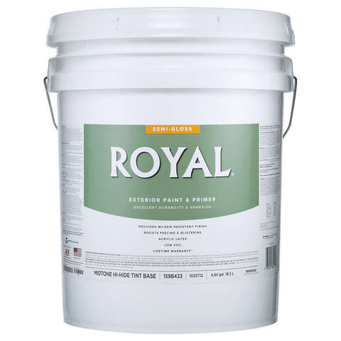 Royal Semi-Gloss Tint Base Mid-Tone Base Paint Exterior 5 gal