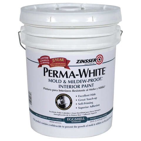 Zinsser Perma-White Eggshell White Water-Based Mold and Mildew-Proof Paint Interior 5 gal