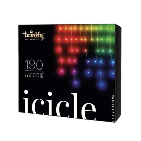 Twinkly LED Mini Multicolored/Warm White 190 ct Icicle Christmas Lights