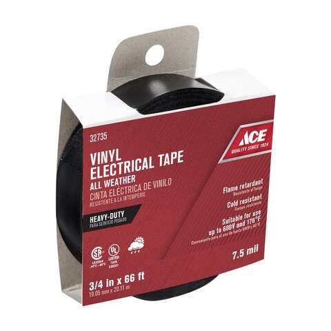 Ace 3/4 in. W X 66 ft. L Black Vinyl Electrical Tape