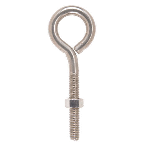 Hampton 1/2 in. X 6 in. L Stainless Stainless Steel Eyebolt Nut Included, Pack of 5