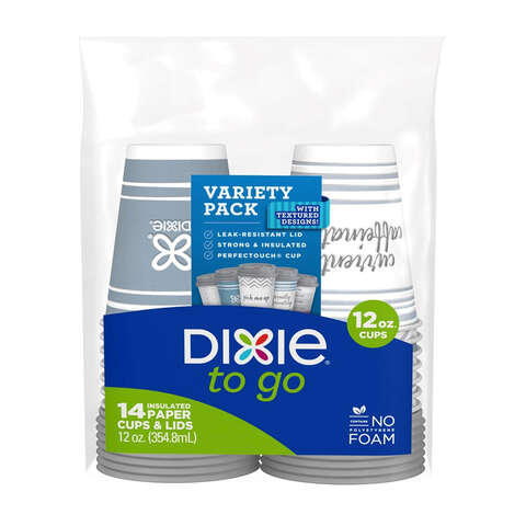 Dixie To Go Multicolored Paper COFFEE HAZE Cups 14 pk, Pack of 8