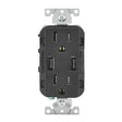 Leviton Decora 15 amps 125 V Black Outlet and USB Charger 5-15R 1 pk