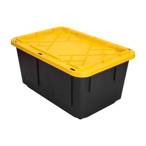 Greenmade 27 gal Black/Yellow Snap Lock Storage Box 14.7 in. H X 20.4 in. W X 30.4 in. D Stackable, Pack of 4