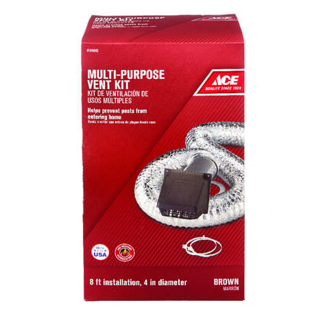 Ace 96 in. L X 4 in. D Brown Aluminum Dryer Vent Kit