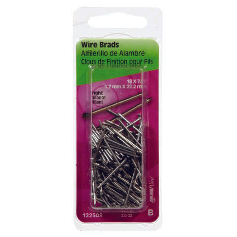 Hillman 18 Ga. X 7/8 in. L Bright Steel Brad Nails 1 pk 2 oz, Pack of 6