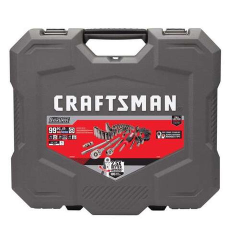 Craftsman OVERDRIVE 1/4 and 3/8 in. drive Metric/SAE 6 Point Mechanic's Tool Set 99 pc