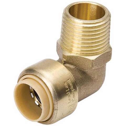 B&K Proline Push to Connect 1/2 in. PTC X 1/2 in. D MPT Brass 90 Degree Elbow