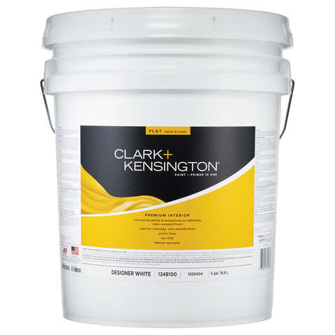 Clark+Kensington Flat Designer White Premium Paint Interior 5 gal