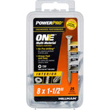 HILLMAN POWERPRO ONE No. 8 X 1-1/2 in. L Star Flat Head Coarse Multi-Material Screw