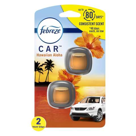 Febreze Hawaiian Aloha Scent Car Air Freshener 0.06 oz Liquid 2 pk, Pack of 8