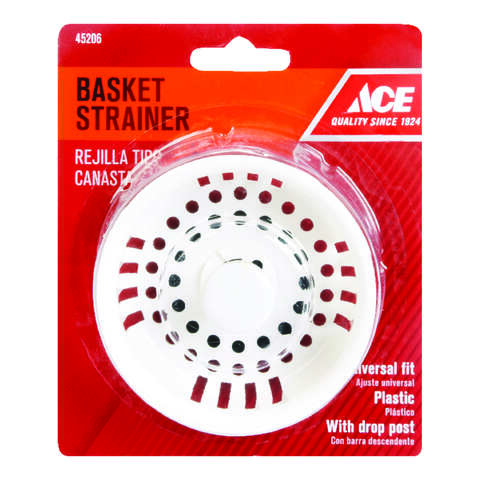 Ace 3-1/2 in. D White Plastic Replacement Strainer Basket