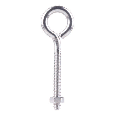 Hampton 5/16 in. X 4 in. L Stainless Stainless Steel Eyebolt with Nut Nut Included, Pack of 5