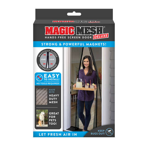 Magic Mesh As Seen On TV 83 in. H X 39 in. W Black Mesh Hands-Free Magnetic Screen Door