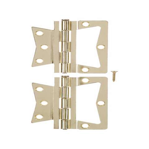 Ace 2.75 in. W X 3.5 in. L Zinc Plated Brass Non-Mortise Hinge 2 pk, Pack of 5