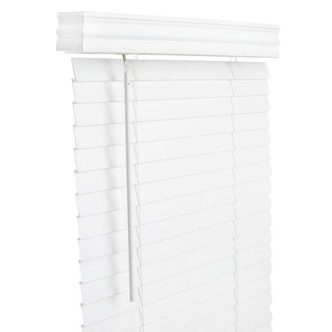 Living Accents Faux Wood 2 in. Blinds 43 in. W X 60 in. H White Cordless