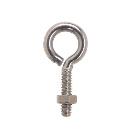 Hampton 3/16 in. X 1-1/2 in. L Stainless Stainless Steel Eyebolt Nut Included, Pack of 10