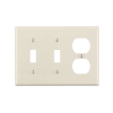 Leviton Almond 3 gang Thermoset Plastic Duplex/Toggle Wall Plate 1 pk