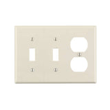 Leviton Almond 3 gang Thermoset Plastic Duplex/Toggle Wall Plate 1 pk