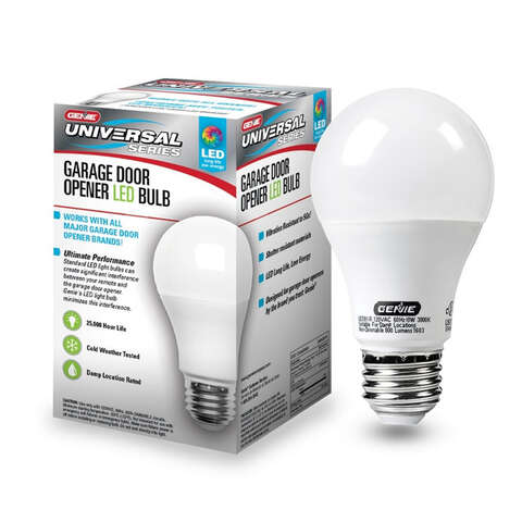 Genie Title 20 Approved A19 E26 (Medium) LED Garage Bulb Warm White 60 Watt Equivalence 1 pk