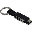HILLMAN PVC Black/Silver Split Charger Cable Keychain