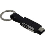 HILLMAN PVC Black/Silver Split Charger Cable Keychain