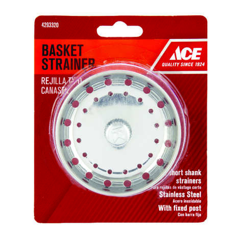 Ace 3 in. D Chrome Silver Stainless Steel Strainer Basket