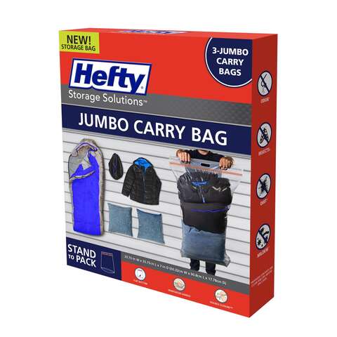 Hefty Clear Jumbo Carrying Bag, Pack of 6