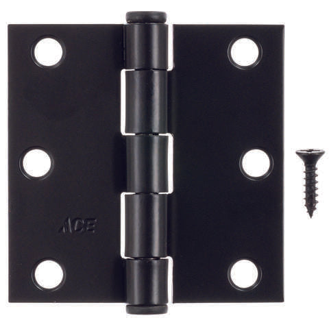 Ace 3 in. L Black Residential Door Hinge 3 pk