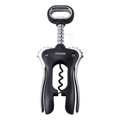 Houdini Black Stainless Steel Wing Corkscrew