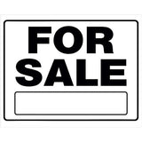 HILLMAN English White For Sale Sign 20 in. H X 24 in. W, Pack of 6