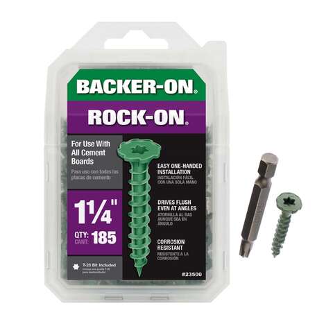 Backer-On Rock-On No. 9 X 1-1/4 in. L Star Flat Head Serrated Cement Board Screws