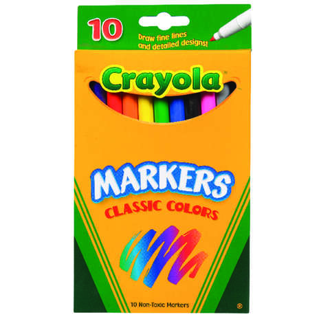 Crayola Classic Assorted Fine Tip Markers 10 pk