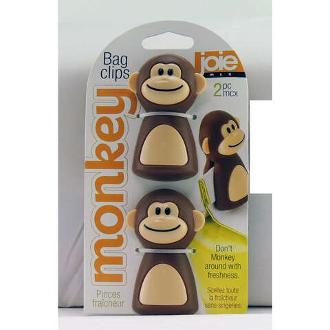 Joie Monkey Brown/ Beige Plastic Bag Clips