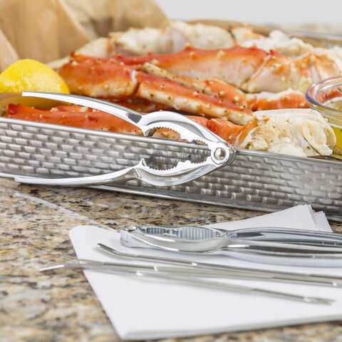 TableCraft Silver Steel/Zinc Lobster Crack and Fork Set