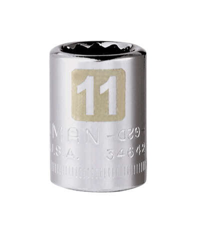 Craftsman 11 mm X 3/8 in. drive Metric 12 Point Standard Socket 1 pc