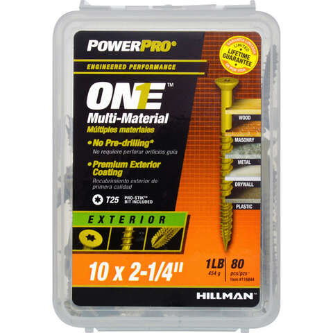 HILLMAN POWERPRO ONE No. 10 X 2-1/4 in. L Star Flat Head Coarse Multi-Material Screw