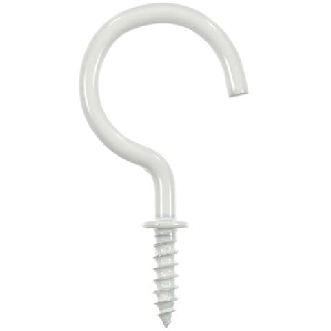 Ace Small White Steel 1.1875 in. L Cup Hook 20 lb 3 pk, Pack of 5