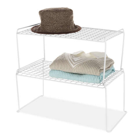 Whitmor 9 in. H X 20 in. W X 12 in. L White Stackable Shelf