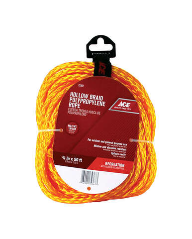 Ace 3/8 in. D X 50 ft. L Yellow Braided Poly Rope