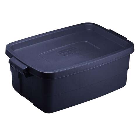 Rubbermaid Roughneck 3 gal Navy Storage Box 7 in. H X 10.625 in. W X 15.687 in. D Stackable, Pack of 6