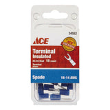 Ace Insulated Wire Spade Terminal Blue 10 pk