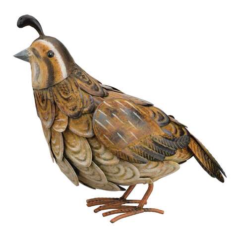 Regal Art & Gift Beige/Brown Metal 9.75 in. H Female Quail Figurine, Pack of 8