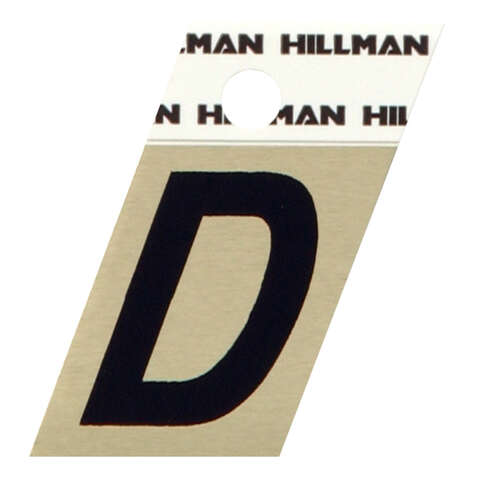 HILLMAN 1.5 in. Black Aluminum Self-Adhesive Letter D 1 pc, Pack of 6