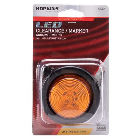 Hopkins Amber Round Clearance/Side Marker LED Light Kit, Pack of 2