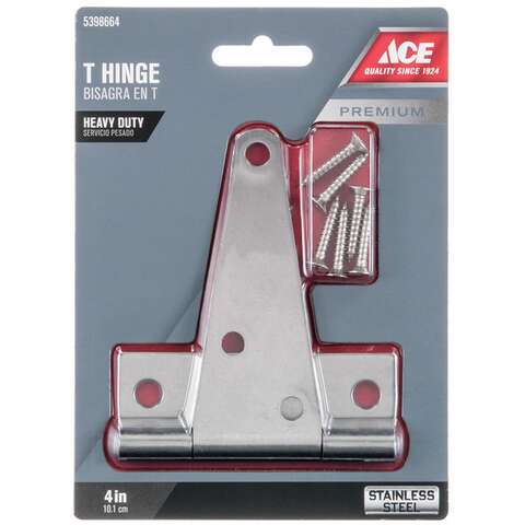 Ace 4 in. L Stainless Steel Heavy Duty T Hinge 1 pk