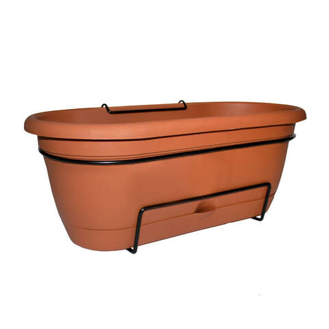 Bloem 7.5 in. H X 9.13 in. W X 18 in. D Resin Lucca Window Box Terracotta