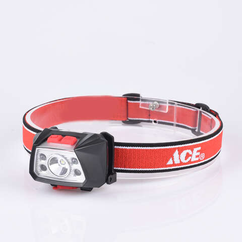 Ace 250 lm Black/Red LED Head Lamp 3.7V 900mAh Battery