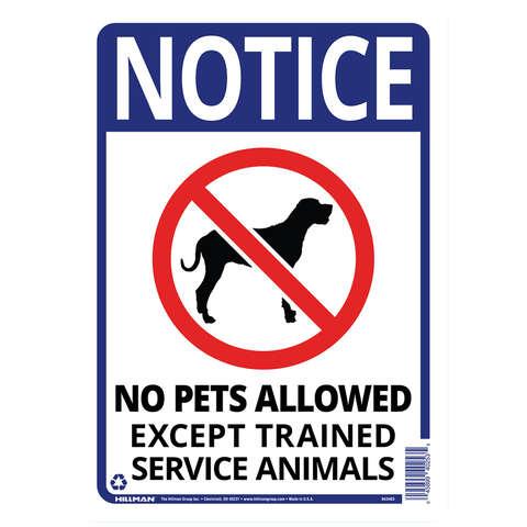 Hillman English White Notice Sign 14 in. H X 10 in. W, Pack of 6